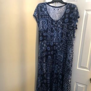 Size 2X Blue/White Dress